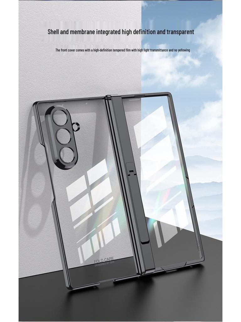 Samsung Z Fold 7 Electroplated Transparent Magnetic Protective Case