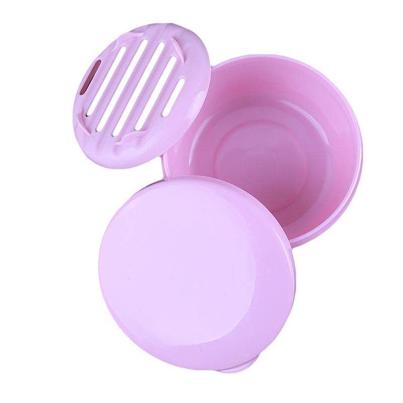Portable Round Soap Dishes Container Leakproof Plastic Drain Soap Holder with Lid for Outdoor Hiking Camping Gym Travel