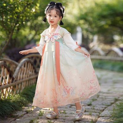 Hanfu Girl Chinese Style Cloth Summer Dress Antique Tang Suit Super Fairy Costume Dress Little Girl Mermaid Princess Skirt Undergarment