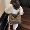 Embroidered Denim Crossbody Bag for Women Shoulder Bags Large Capacity Retro Casual Class Bag Girl Designer Bag