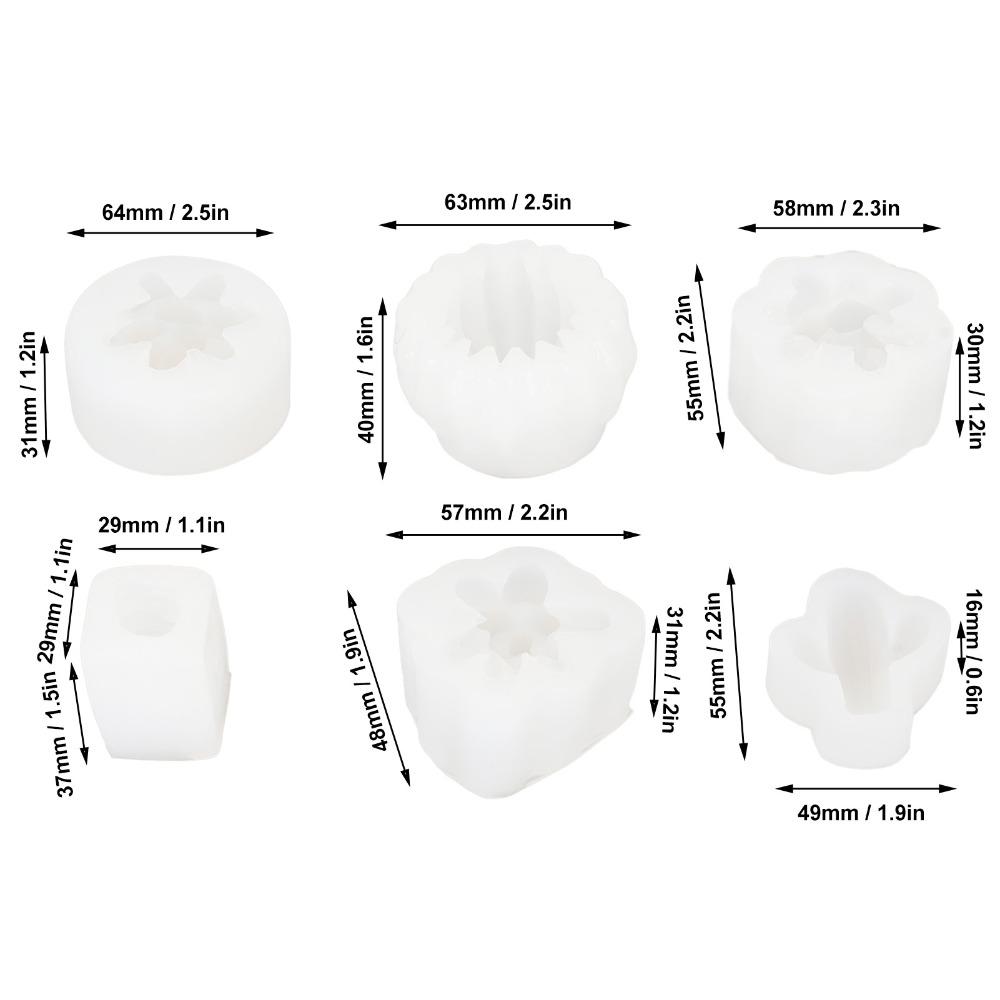 Easy to Clean Silicone Candle Mould 3D Plants Mould Assorted Succulent Epoxy Resin Mold Cactus Plant Flower Soap Making Mould