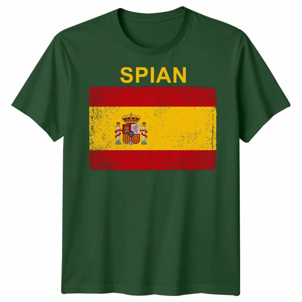 Spain Spanish Day Unisex T Shirts Grunge Flag Country Gift Football Novelty