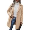 Women's Woolen Mid-Length Trench Coat, British Style, Classic Solid Color, Winter Workwear, Double-Sided Fleece.