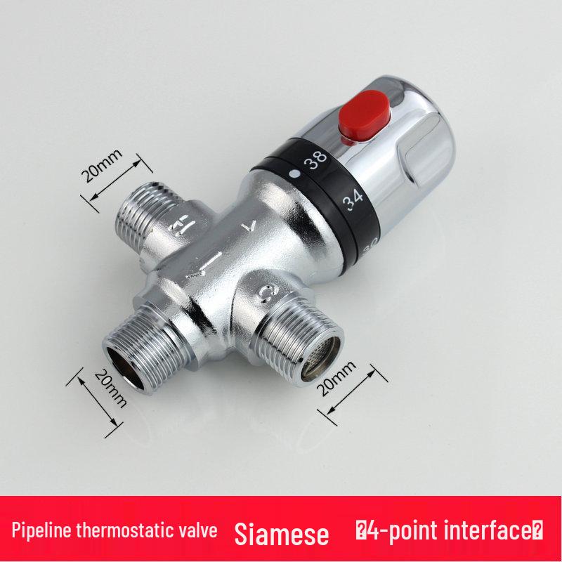 Smart Thermostatic Mixing Valve for Solar Electric Water Heater with Hot/Cold Shower Head Faucet