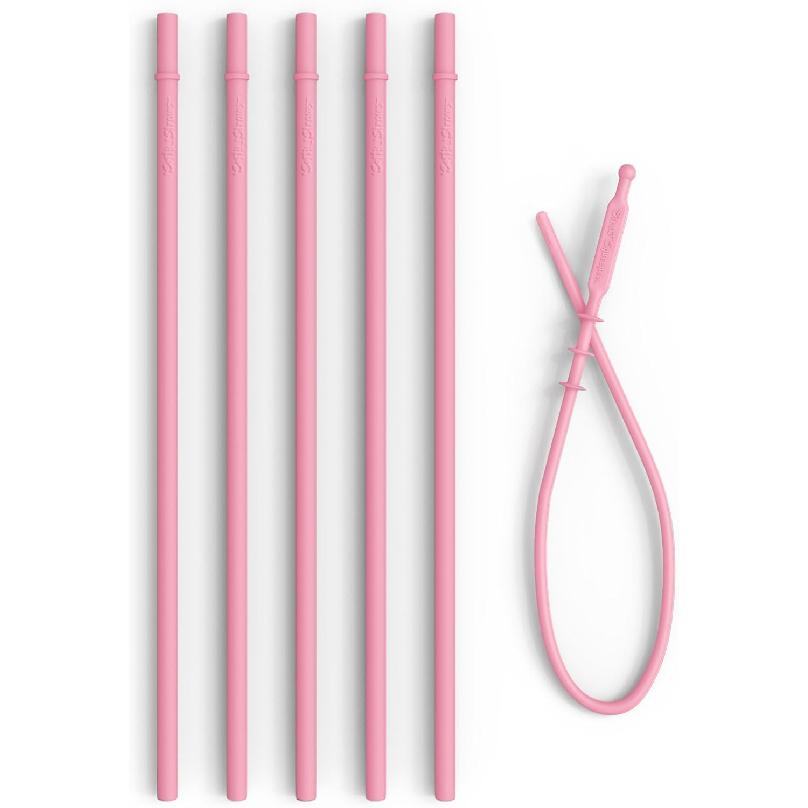 Long Silicone Straws With Stoppers for Tumblers - Slender Silicon Rubber Reble Drinking Straws for Simple Modern, Starbucks, Yeti, rTic, Acrylic 24