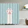 Cute Puppy Cat Cartoon Shower Curtain Waterproof Polyester Fabric With Hooks Washable Bathroom Decor Partition