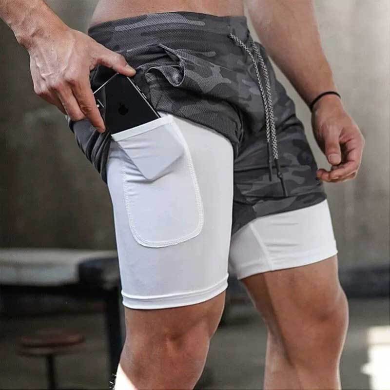 Mens 2 In 1 Running Shorts Summer Athletic Gym Workout Performance Shorts With Towel Loop Pockets Stretchy Quick Dry