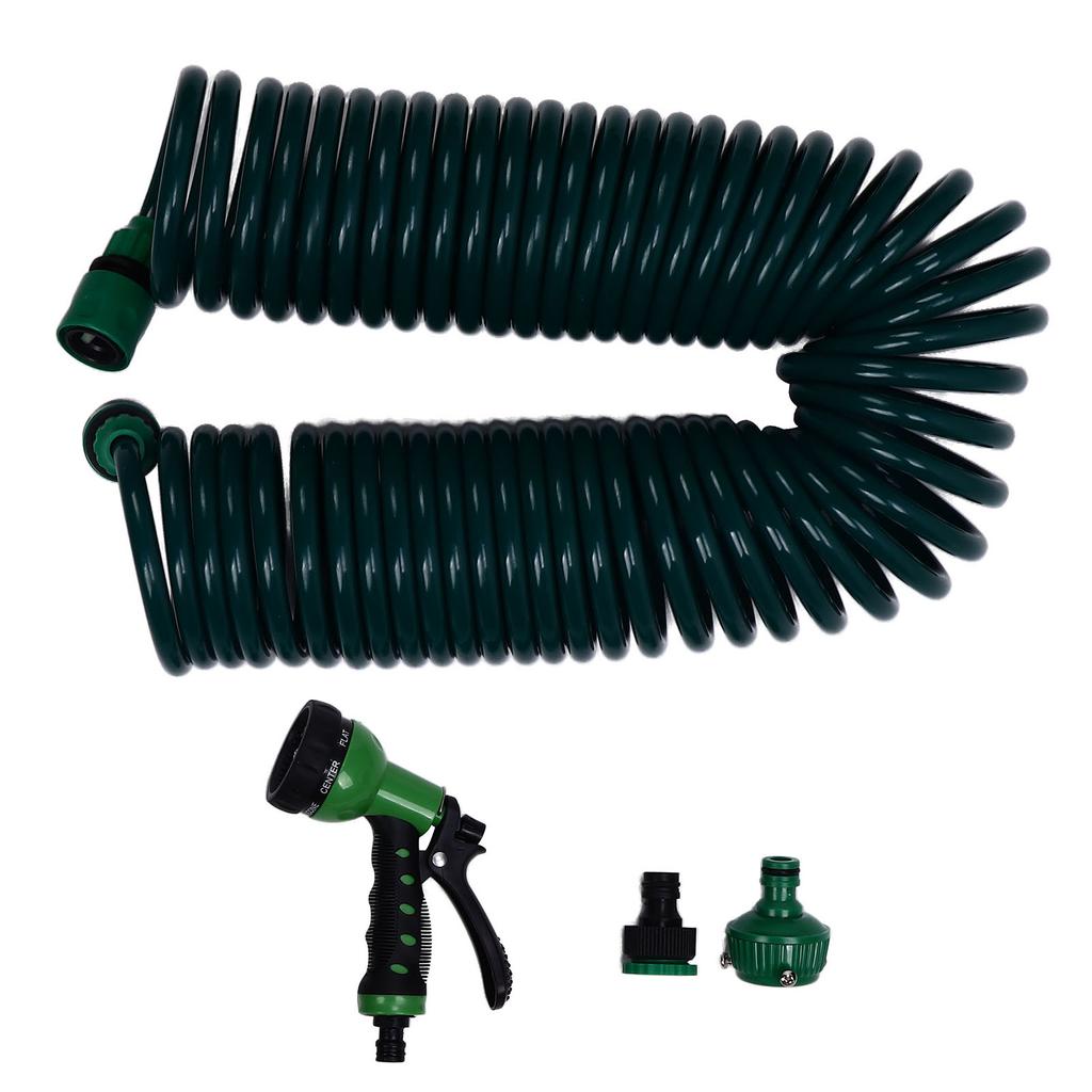 Coil Garden Water Hose 15m/49.2ft EVA 7 Modes Garden Telescopic Spring Tube for Watering Plants