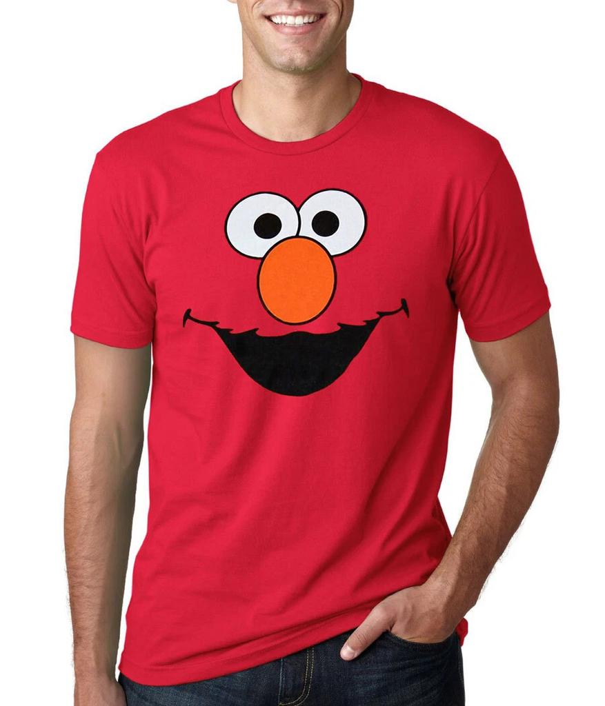 Sesame Street Elmo Face Adult Tshirt Unisexs Tshirt Springsummer New Product Unisex Casual Fashion Tshirt