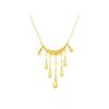 Luxury Minimalist Gold Necklace Women Sparkling Cat Eye Beads with Fringe Tassel for Party Daily Wear Simple Style