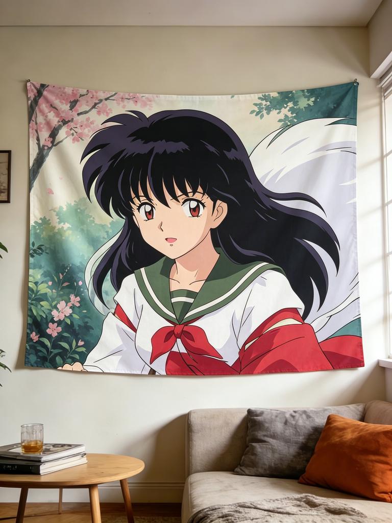 1Pc Inuyasha Anime Tapestry Background Cloth Decorative Wall Hanging Tapestry For Living Room Bedroom Home Decor