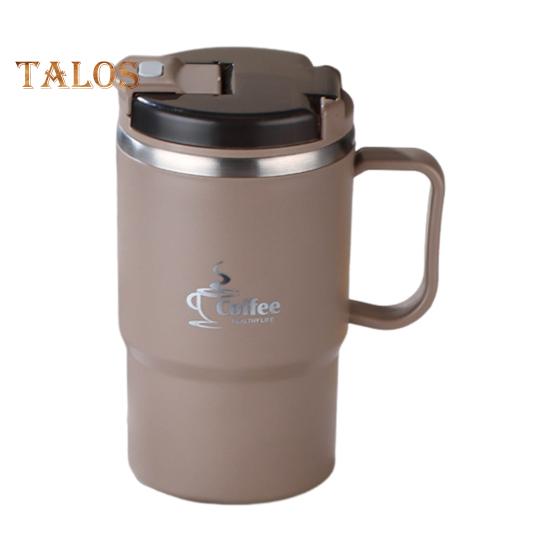 

Кофейная кружка из нержавеющей стали, термостакан для воды с крышкой-соломинкой для отделения чая и складной ложкой, дорожная кружка без содержания бисфенола А кофейный