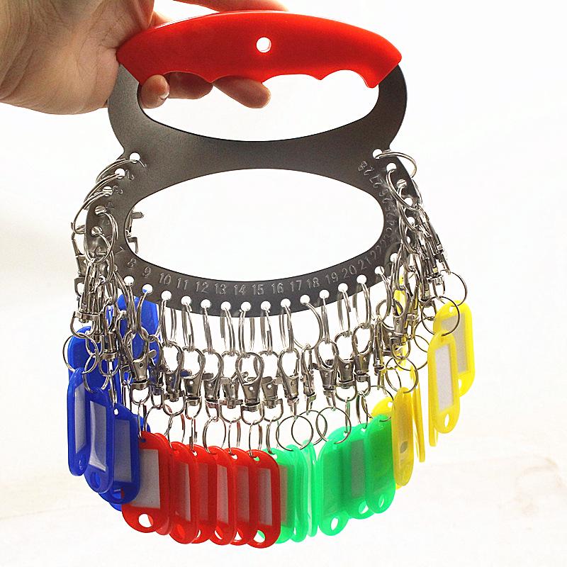 Metal Key Holder with 18-30 Positions, Easy Key Removal, Stainless Steel with Marking Plate and Key Ring Buckles 18 positions