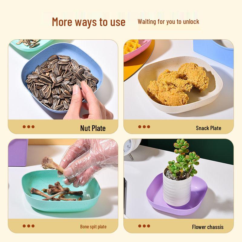 Verdickte Haushaltsknochenplatte mit Sockel - Kunststoff-Gemüseschale & Kleinschalen-Set