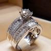 2026 New Light Luxury High-end Paired Ring for Wedding Occasions, Wearing Fashionable and Elegant Geometric Design Zircon