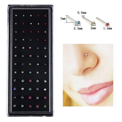 Lot de 60 anneaux de nez en acier inoxydable pour piercing corporel