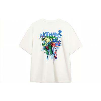 Li Ning X League Of Legends Pool Party Serie Cartoon-Print Lockerer Schnitt Rundhals-T-Shirt Unisex Oberteile Off-White ATST807-1
