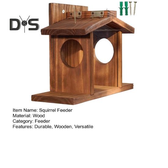 Squirrel Feeder Chipmunk Picnic Table Feeder with Corn Cob Holder Wooden Squirrel House Outdoor Squirrel Feeder Garden Decor