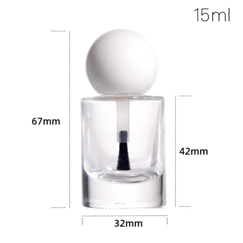 New 8/10/15ml Empty Transparent Glass Nail Polish Bottle Empty With Lid Brush Cosmetic Containers Nail Glass Bottles With Brush