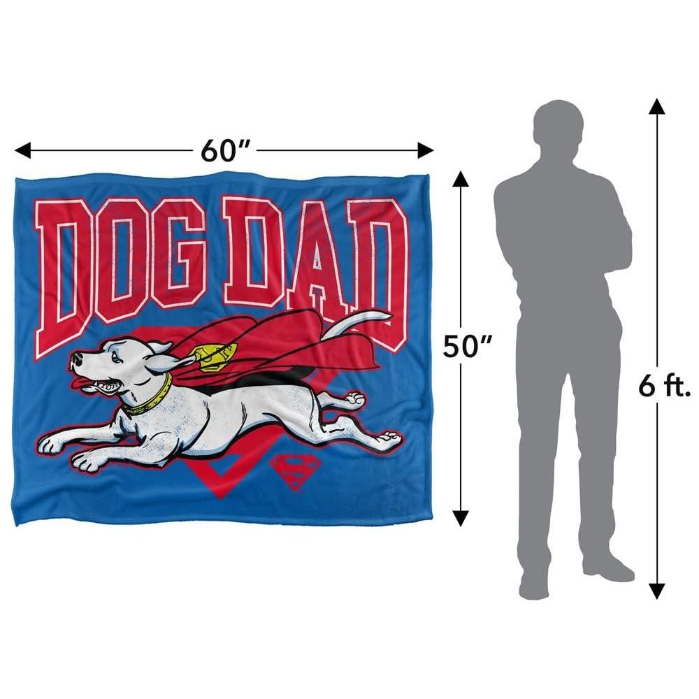 SUPERMAN Krypto Dog Dad Soft Touch Fathers Day Blanket
