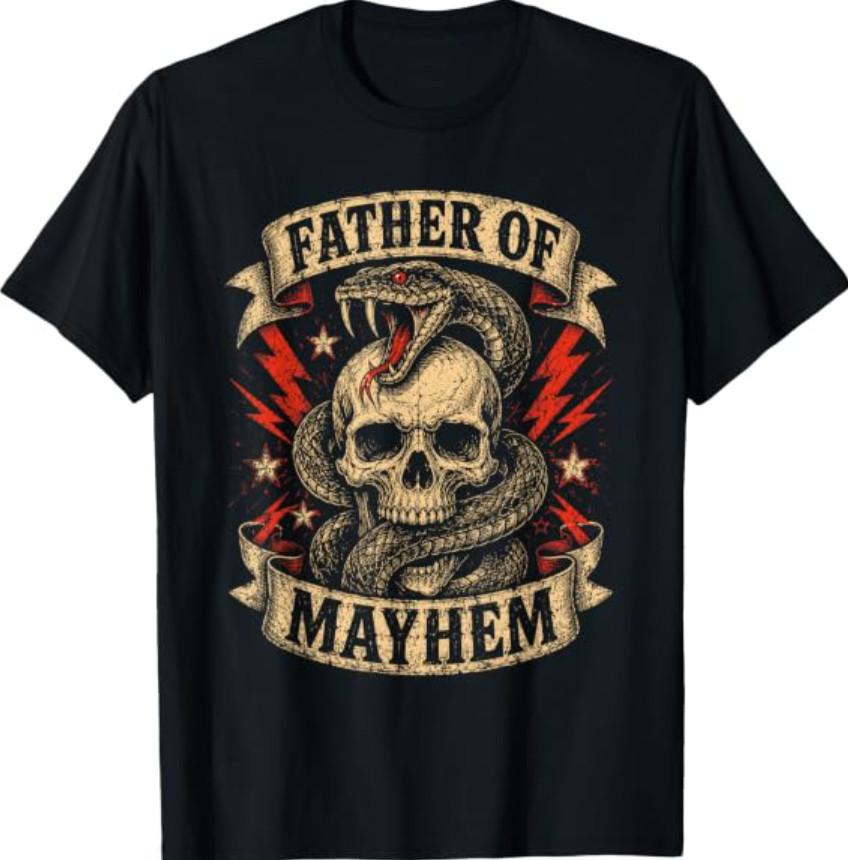 Father s Day Father of Mayhem Funny Dad Matching Family T-Shirt S
