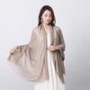 Women's Cotton Linen Artistic Solid Color Silk Scarf, Sun Protection Beach Neck Scarf, Japanese Style Long Gauze Scarf