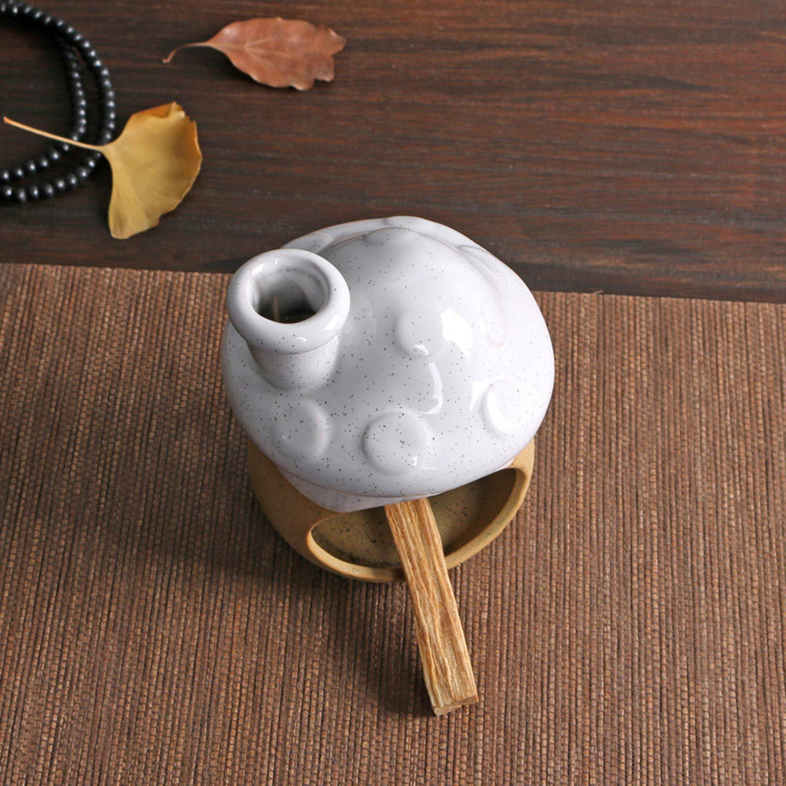 

Burner Aroma Ornament Versatile Tea Light Candle Holder Sage for Office Desk White and yellow