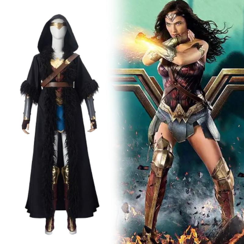 Wonder Diana Woman Prince Cosplay Cape Belt Set Halloween Party Performance