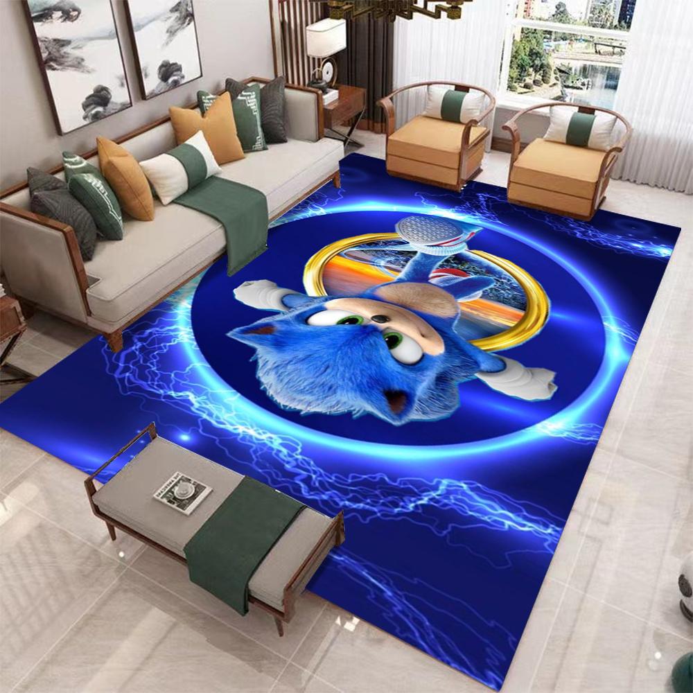 S-Sonic Anime Characters Carpet for Living Room Home Sofa Decoration,Children Game Large Decor Floor Mat Yoga Mat Large Carpet