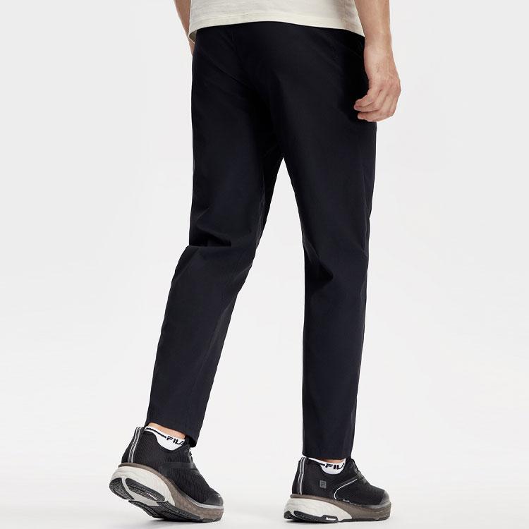 FILA Solid Color Mid-Rise Simple Fitness Straight Leg Casual Pants Men bottoms Deep-Black A11M411808F-BK