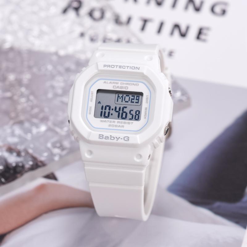 Casio BABY-G series sports waterproof watch student fashion electronic watch trendy women's small square quartz movement resin strap BGD-560-7PR