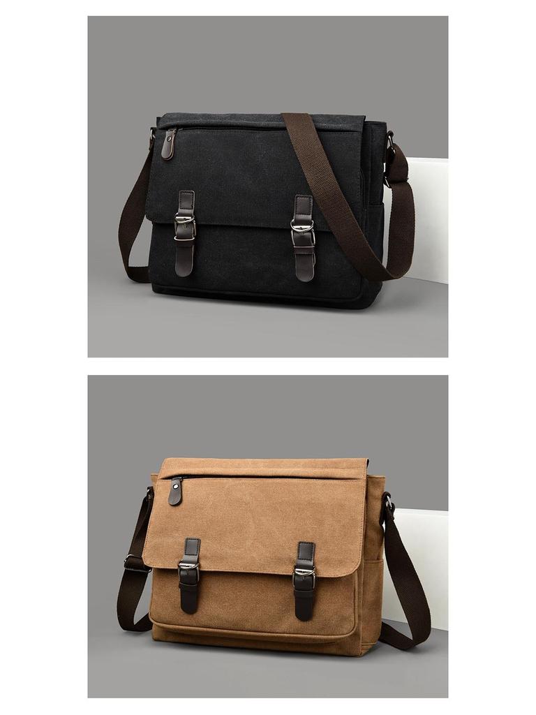 Korean Canvas Messenger Bag: Trendy Large Capacity Shoulder Bag for Men, Students, and Camera Gear