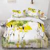 Flower Bird King Queen Duvet Cover Colorful Tropical Floral Bedding Set For Women Watercolor Plant 2/3pcs Polyester Quilt Cover