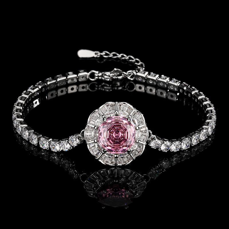 

New Huabi Jewelry European and American retro simulation red corundum ancient bracelet bracelet jewelry heroine stone 10mm