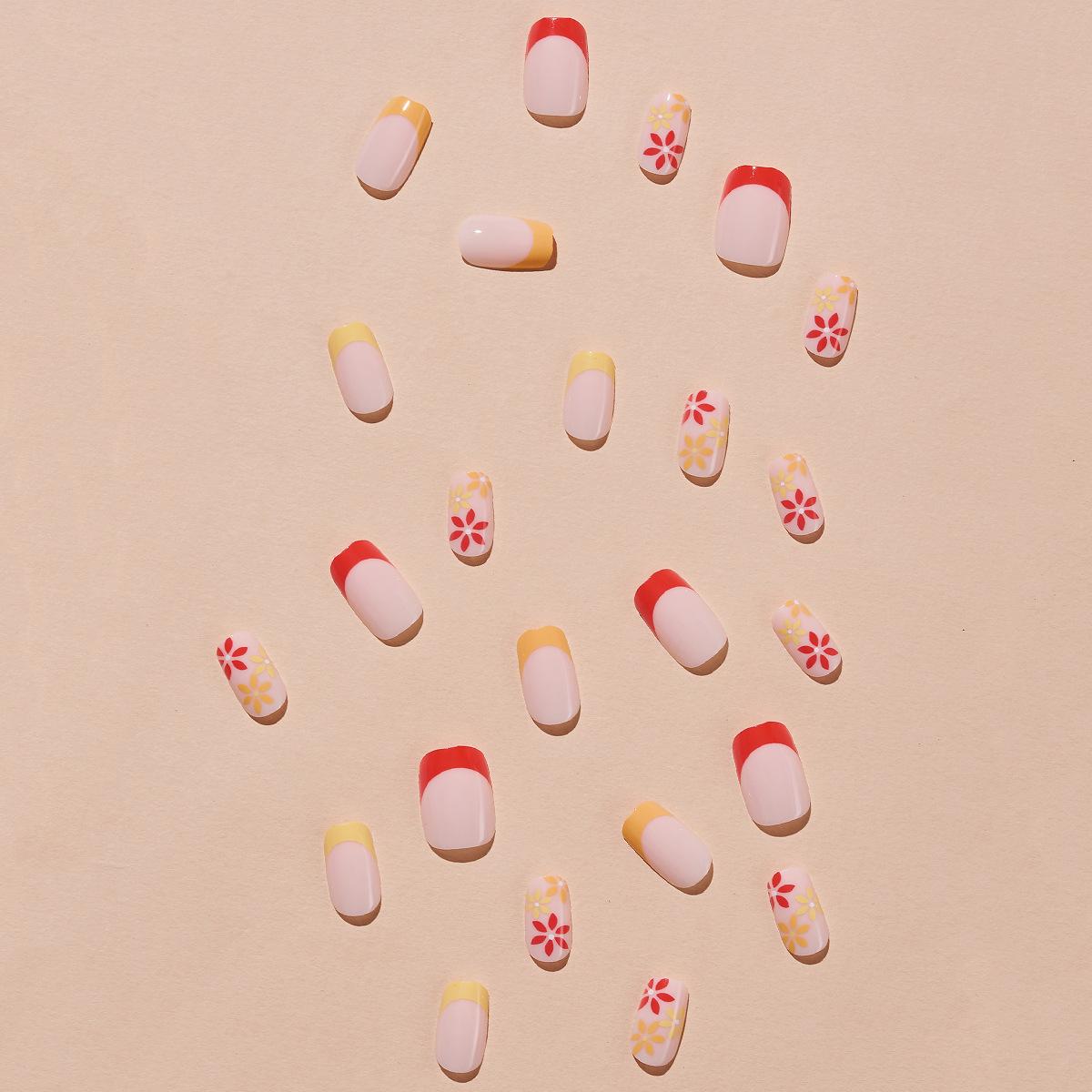 

Красочные накладные ногти во французском стиле - Свежие, Готовые накладные ногти