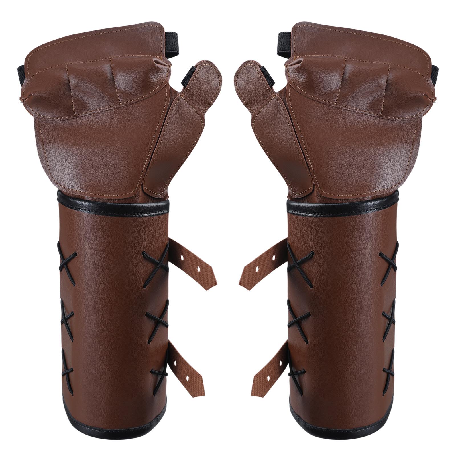 

Готичні Наручні Наручі з Декором-Покриттям для Пальців Панк-Воїн Ренесанс Пірат Лицарі Піратські Боксерські Рукавички коричневий