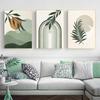 Abstract Green Plant Poster and Print Line Bohemian Moon Wall Art Sage Canvas Painting Nordic Wall Picture Living RoomDecorat