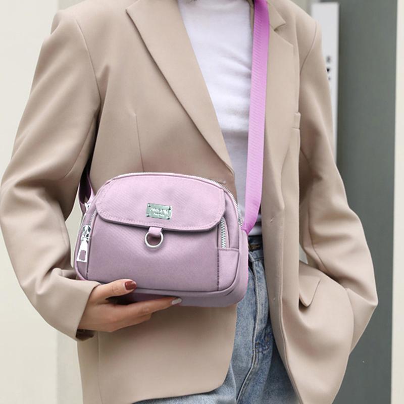Everyday Versatile Nylon Sling Purse Trendy Adjustable Strap Multi-pocket Crossbody Bag for Women Casual Activities