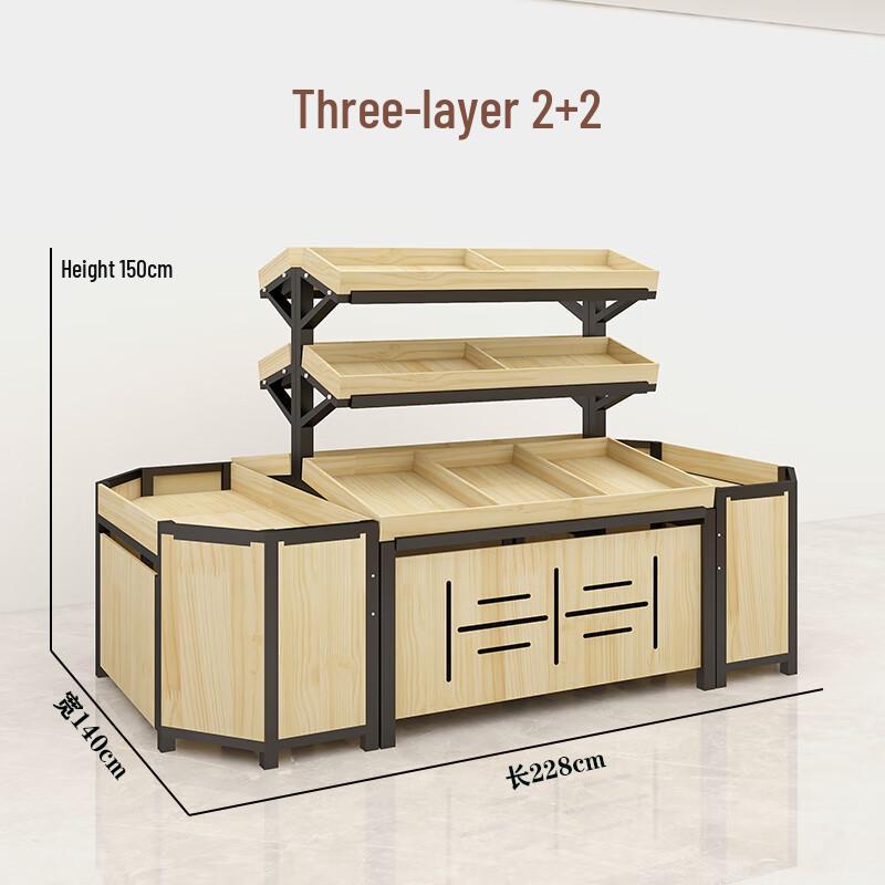 

Steel-Wood Supermarket Fruit & Vegetable Display Shelf