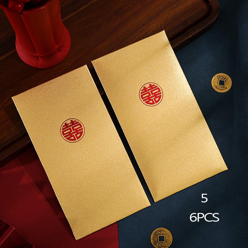 6Pcs/Pack Chinese Red Envelope  Year Spring Festival Children Lucky Money Envelopes Birthday Marry Red Packet Gift Red Bag