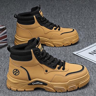 Autumn Men's Shoes New Breathable High-top Martin Boots Men's Trend Versatile Platform Tooling Shoes Casual Short Boots Trendy Shoes