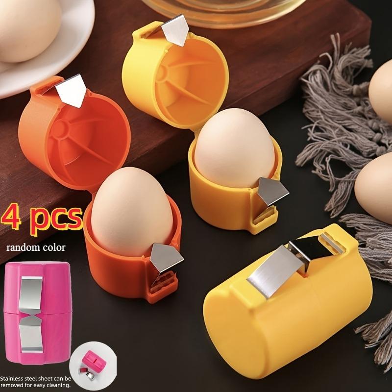 4pcs Egg Separator And Egg Peeler - Quick And Easy Egg Separating Tool, Food Grade Portable Quick Egg Peeler, Egg Shell Opener, Egg Beater, Egg 4pcs Random Color