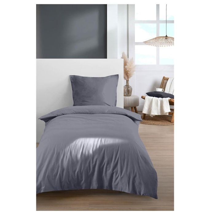 Parure de lit 140 x 200 cm Cocon ardoise