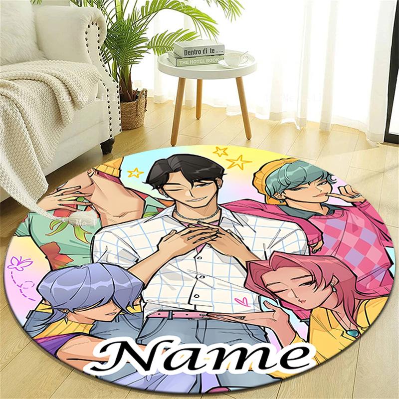 Personalized K-KPop Demon Hunters Round Chair Office Rug - Perfect for Mat, Office Chair & More - Ideal Gift for Birthdays and Holidays