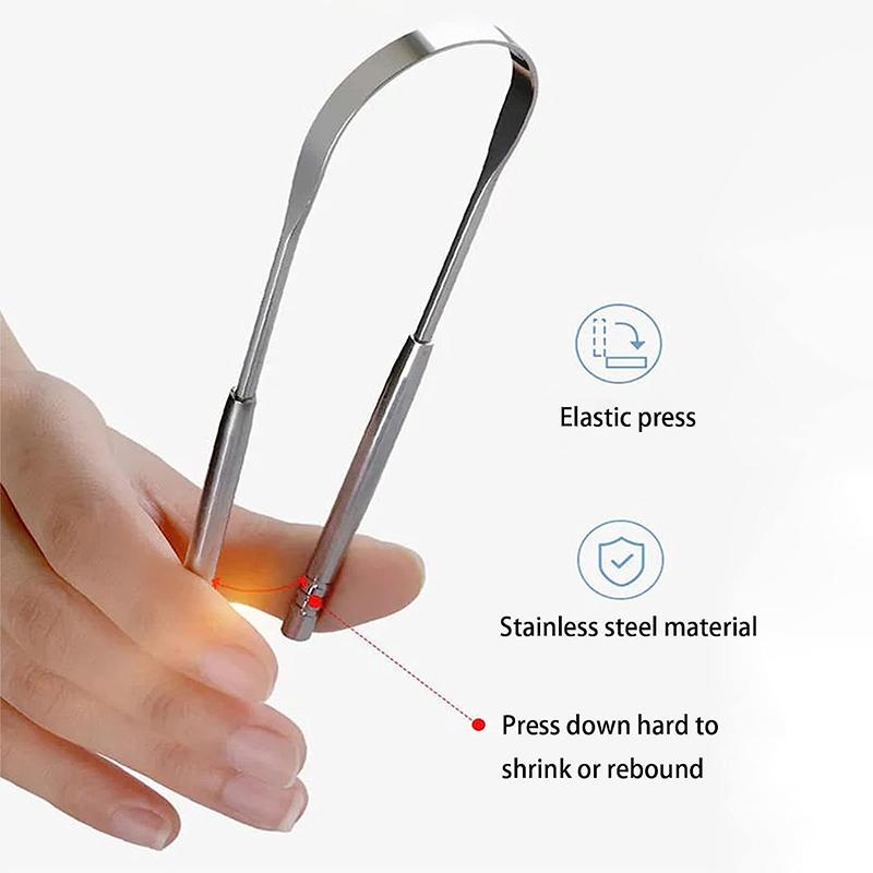 Tongue Scraper, Stainless Steel Tongue Cleaners, Tongue Scraper for Adults, Reduce Bad Breath and Fresh Breath