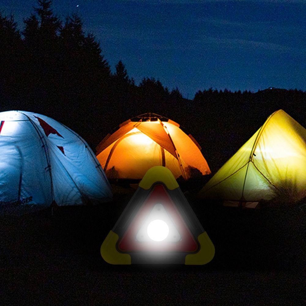 4 Modes Breakdown Alarm Lamp 2-IN-1 Triangle Warning Sign Portable Flashing Light on Hand Outdoor
