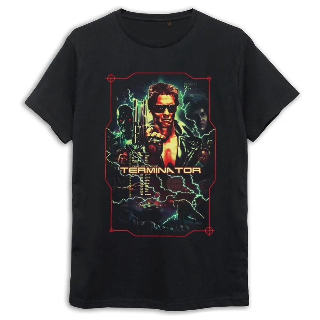 Vintage Classic Movie Graphic Short Sleeve The Terminator 1984 Art TShirt TShirt Summer Casual Crew Neck Cotton Tee Unisex
