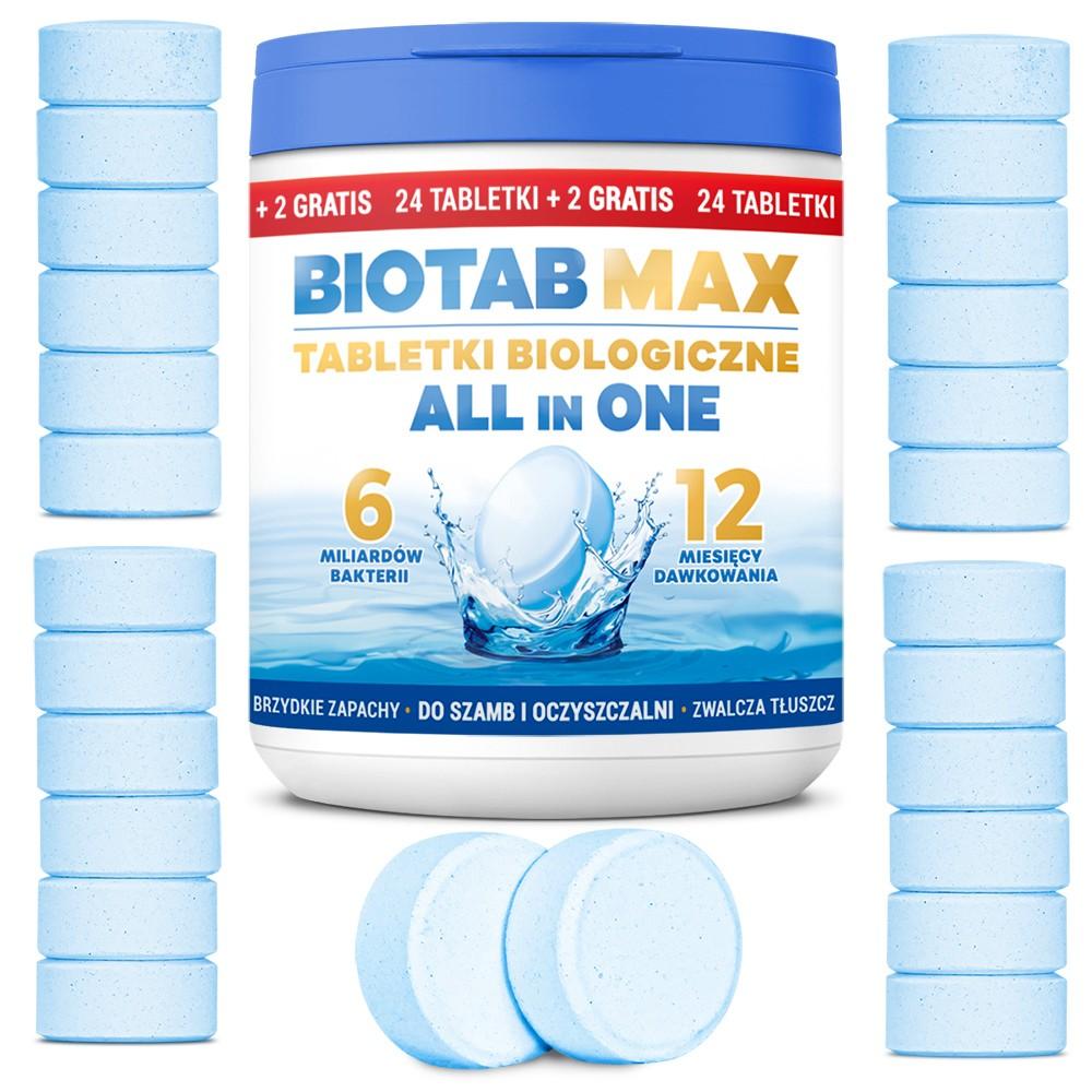 BioTab MAX Všetko v jednom Biologické tablety pre septiky a čističky odpadových vôd 24+2
