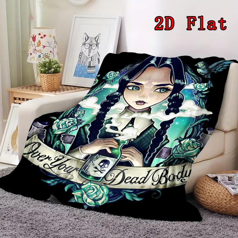 Dark Girl and Mysterious Potion 2D Flat Pattern Flannel Blanket High Quality All Seasons Warmth and Comfort Perfect for Christmas Gifts.