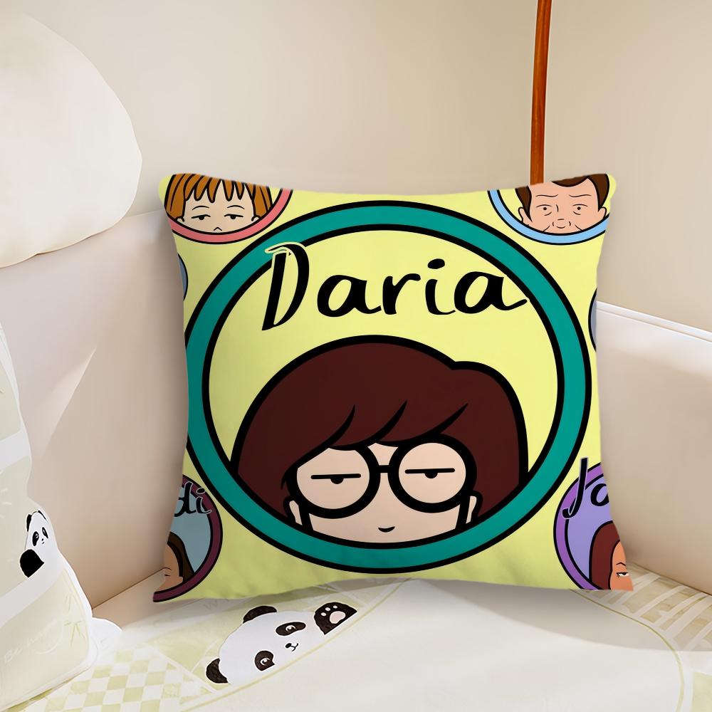 Cartoon DDaria Fashion  Cushion Cover Pillow Case Plush Fabric Soft Double Sided Print Sofa Cushion Cover Throw Pillow Covers